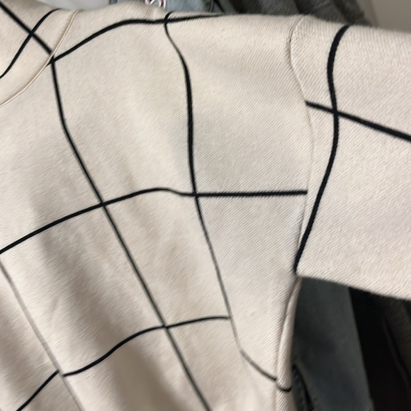 Chic Wish Drop Shoulder Wool Mock Neck Sweater Grid Turtleneck Windowpane - Picture 10 of 15